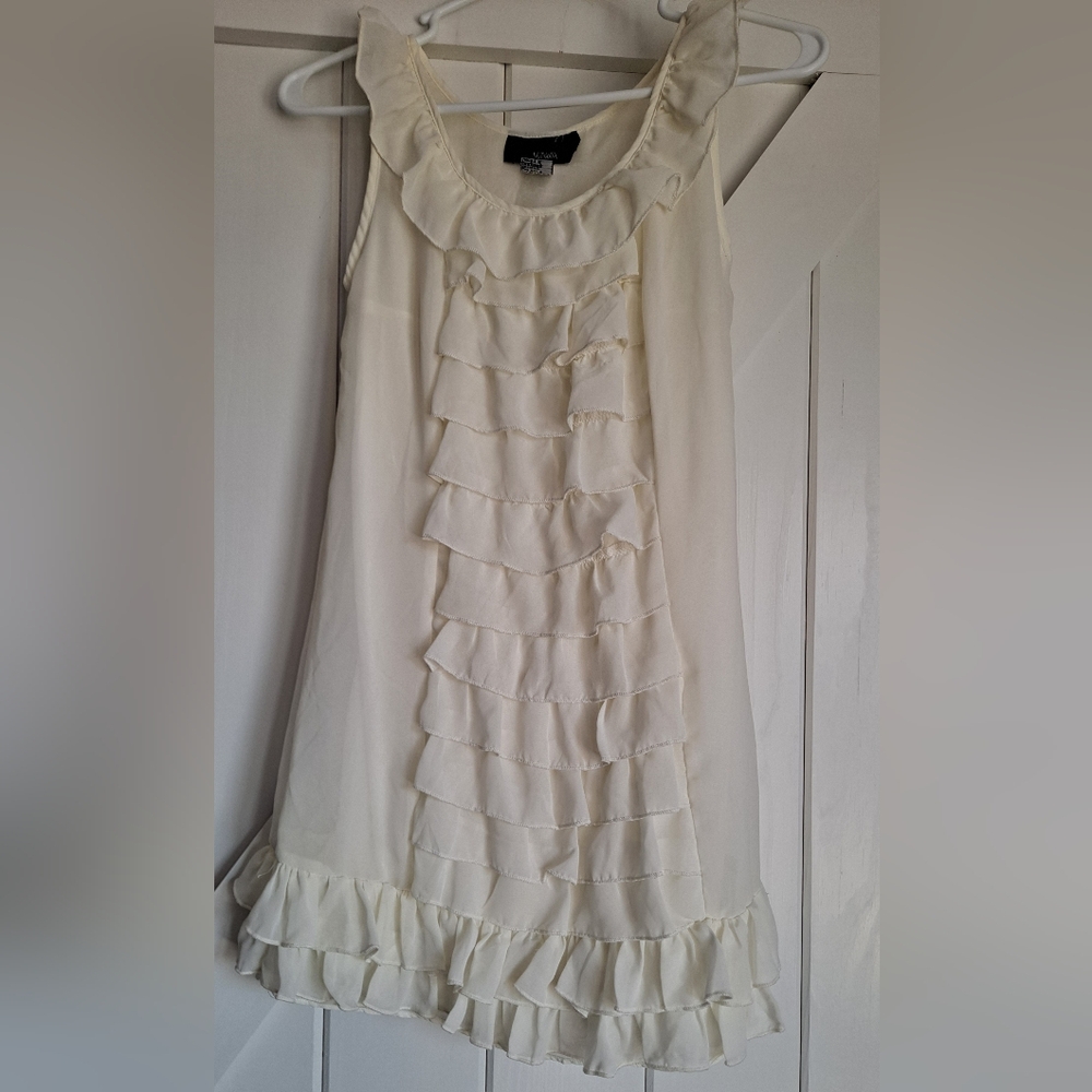 Elegant Cream Ruffle Blouse